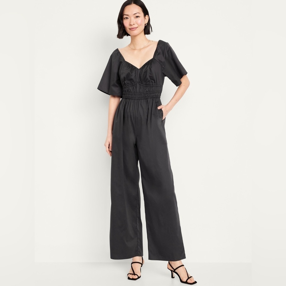 NWT! Panther Smocked-Waist Wide-Leg
Jumpsuit - Multiple Sizes